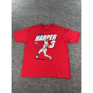 Bryce Harper Shirt Men XXL Red Cotton LC Bryce Harper MLB Players Logo Crew